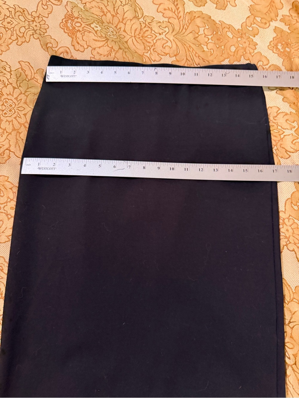 ECI New York Heavy Stretch Black Pencil Pull On Skirt, Smooth Flat Front, Sz M - Picture 12 of 14